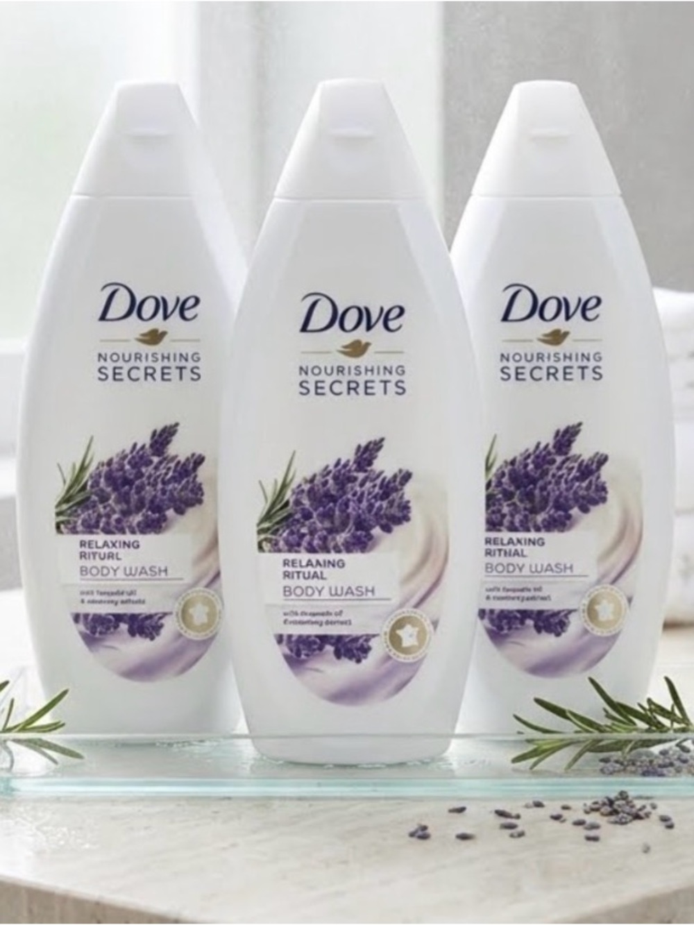 Dove Relaxing Ritual Body Wash With Lavender Oil 6.76 FL OZ (Lot Of 3)